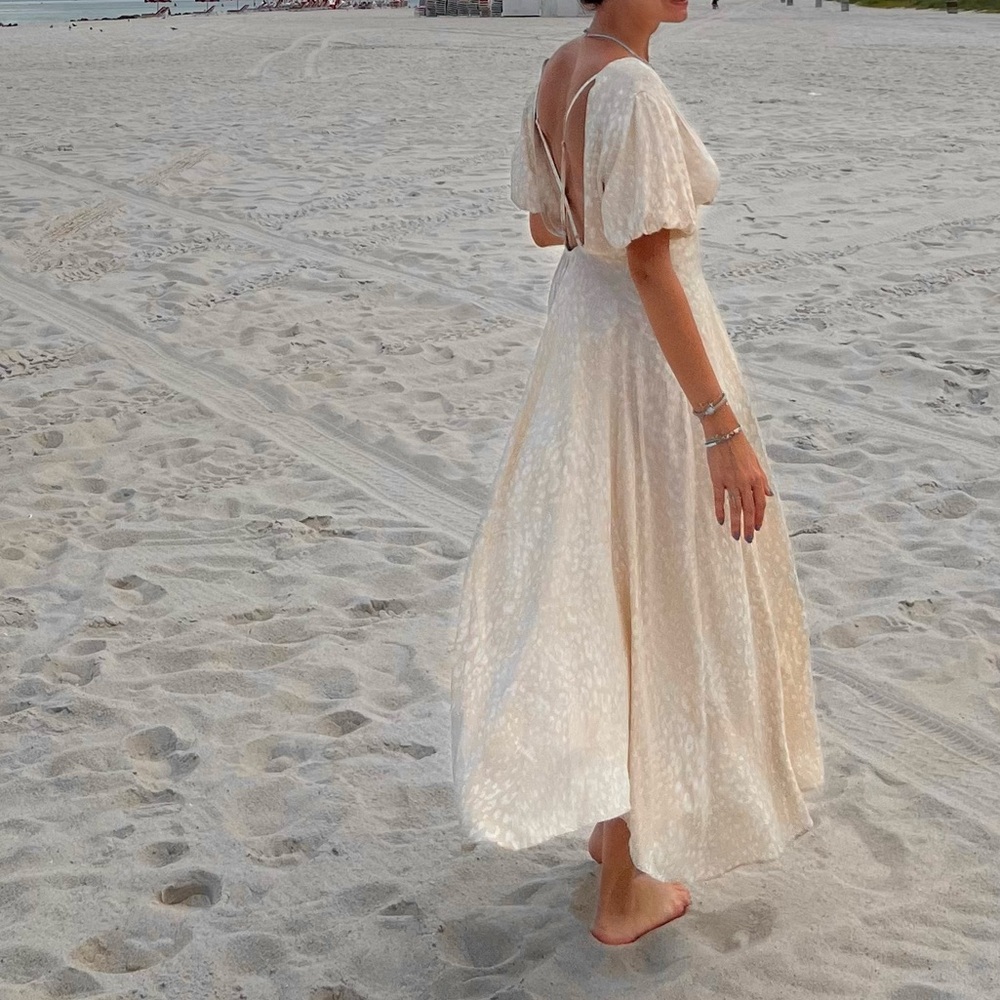 Elegant Cream Maxi Dress